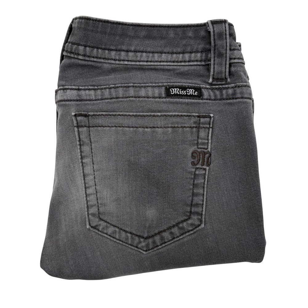 Miss Me Womens Jeans Size 31 Mid Rise Skinny‎ Gray Denim